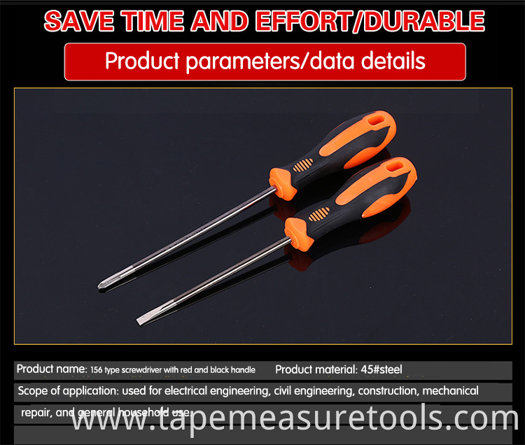 Orange handle Slotted screwdriver Phillips screwdriver with magnetic head good quality screwdrivers